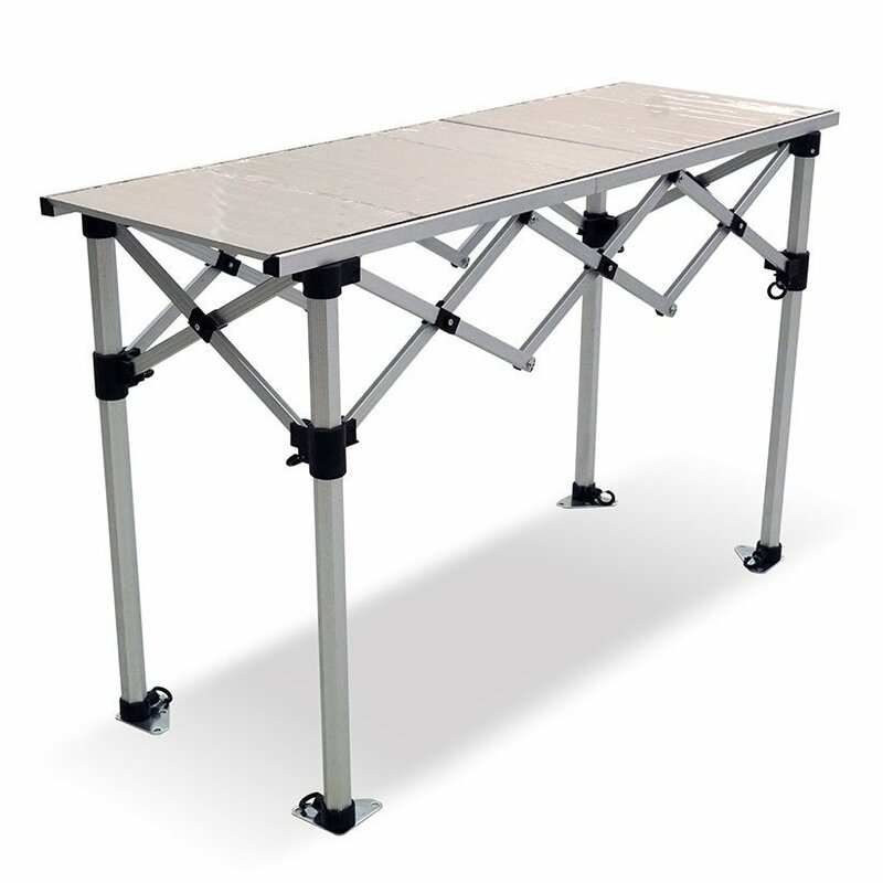 折りたたみ アルミフォールディングテーブル 1500×530mm 高さ940～1060mm 仮設テーブル 屋外イベント レジャー キャンプ アウトドア