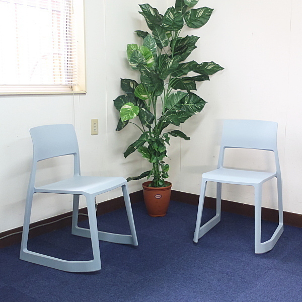 【Vitra】ヴィトラ Tip Ton Chairs ティプ トン チェア (アイスグレー)【2脚】スタッキングチェア オフィス/ミーティング 2015年製 USED