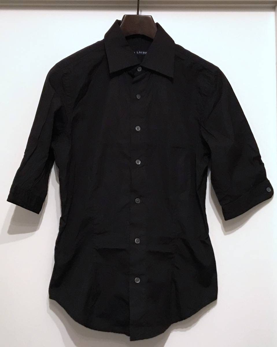 ●RALPH LAUREN (ラルフローレン) ショートスリーブ シャツ●ブラック●サイズ7(S)●美品●