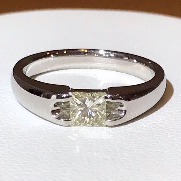 ☆Pt900 プリンセスカットダイヤ 0.53ct付きリング 13号☆
