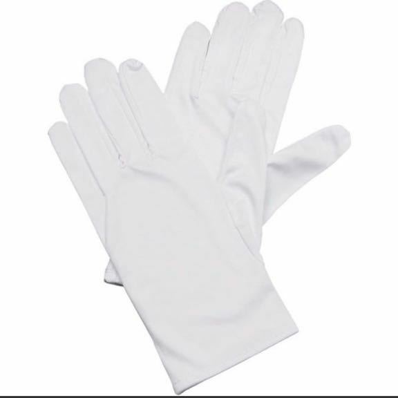 マイクロファイバーグローブ　宝飾手袋　ホワイト　Lサイズ