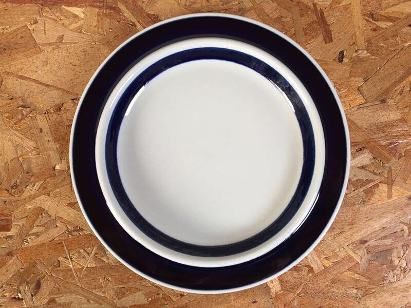 状態良好 ARABIA アラビア ANEMONE アネモネ プレート φ25.5cm 北欧 ヴィンテージ テーブルウェア ブルー お皿 食器 陶器