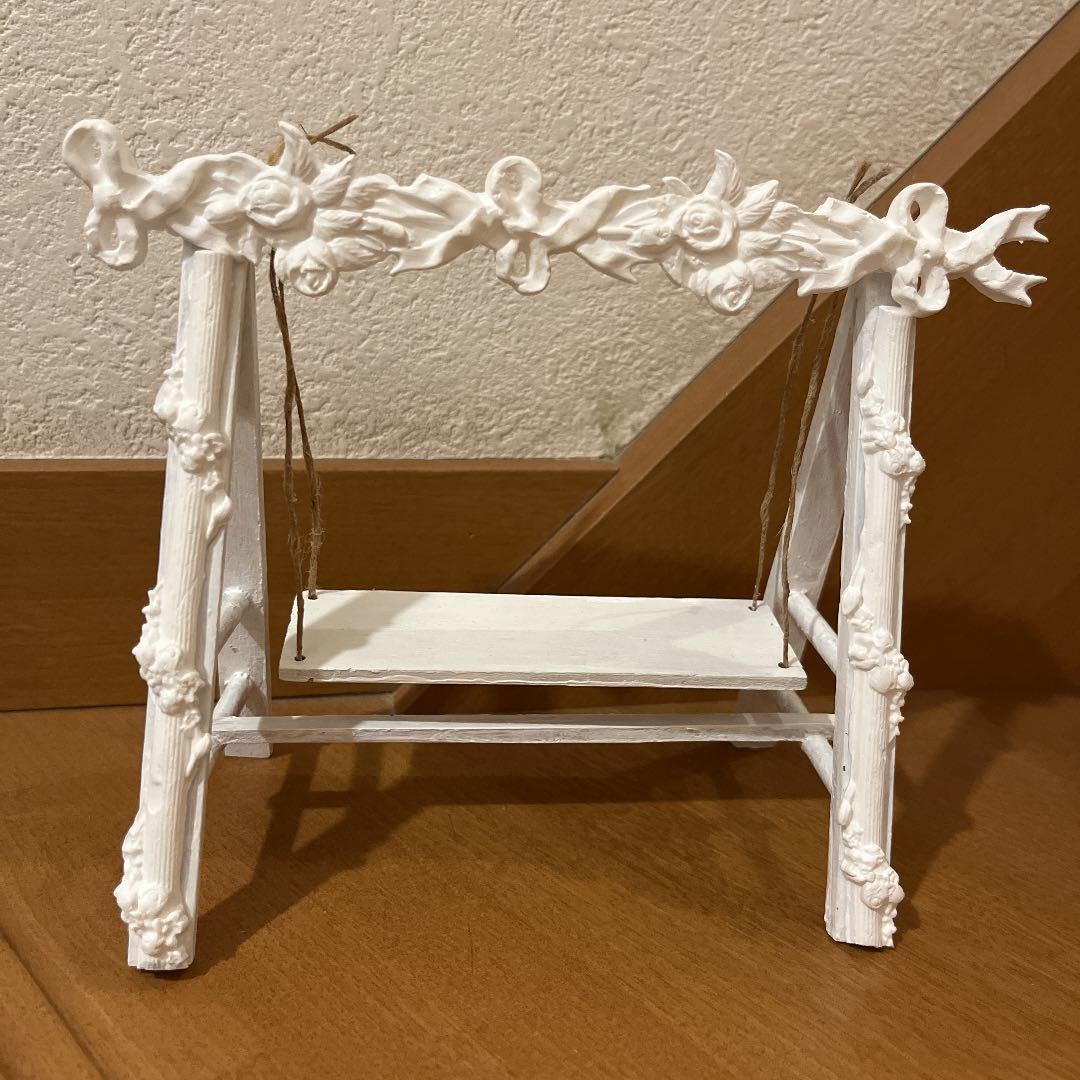 ハンドメイド ミニチュア ブランコ 木製　ロココ調　ロココ