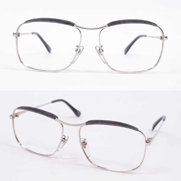 【眼鏡産地鯖江製ビンテージ眼鏡】スタープラチナを使用、個性的なワンブリッジ＆ブロー眼鏡【各部点検済みで長くお使いいただけます】