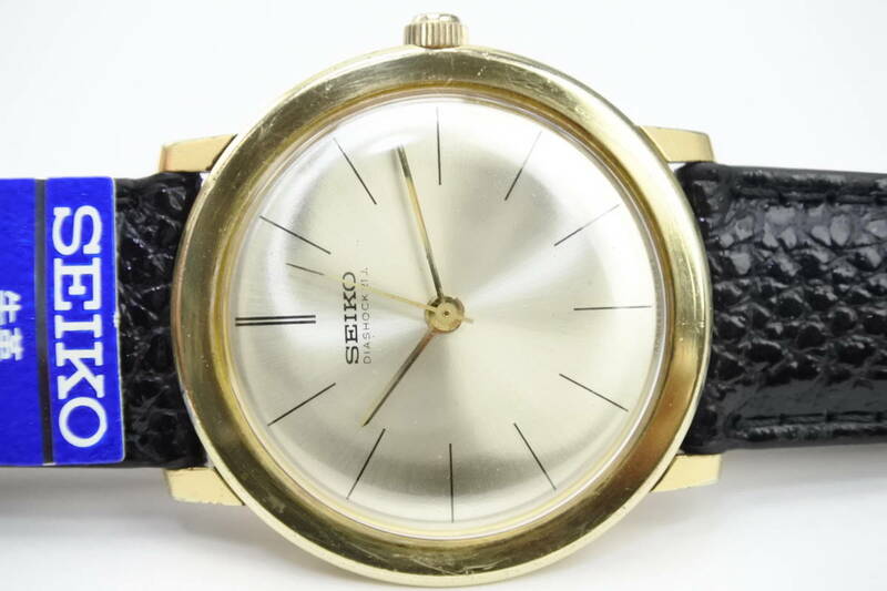 SEIKO極稀少モデル☆1966年製　SEIKO DIASHOCK　 21石 6660-7000　金色機械　手巻紳士腕時計　当時高級品