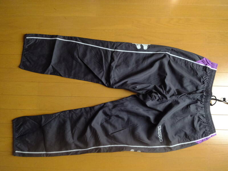 KAPPA メンズO 黒 ウインド 内フリース 裾ファスナー KFMD7J11 ロングパンツ 新品