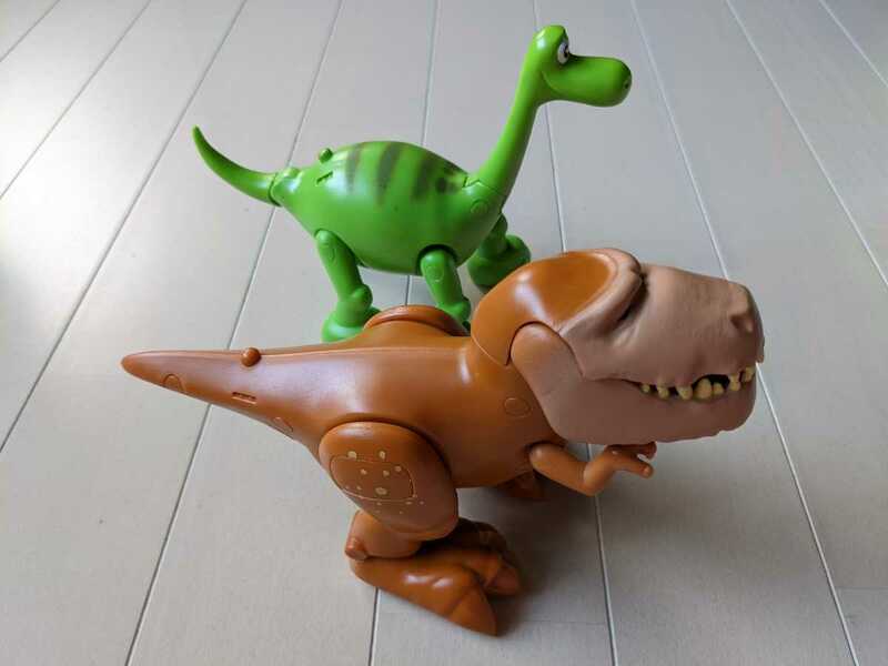 歩く 恐竜 おもちゃ 2体●中古N