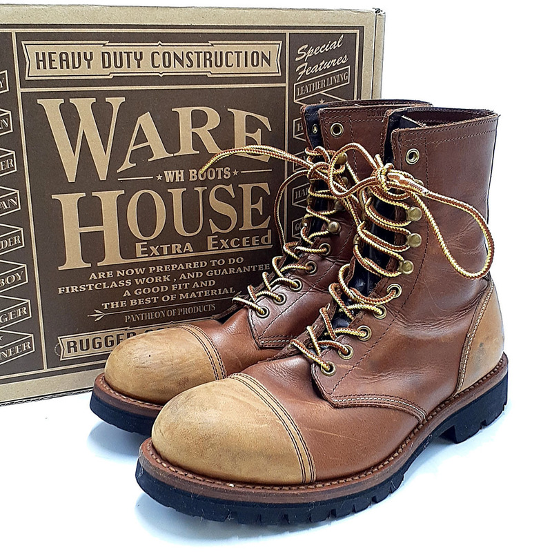 送料無料 ウエアハウス WAREHOUSE ブーツ 靴 シューズ 9406 ランバーマン LUMBERMAN レザー 本革 8 26.5cm相当 茶 ブラウン系 メンズ