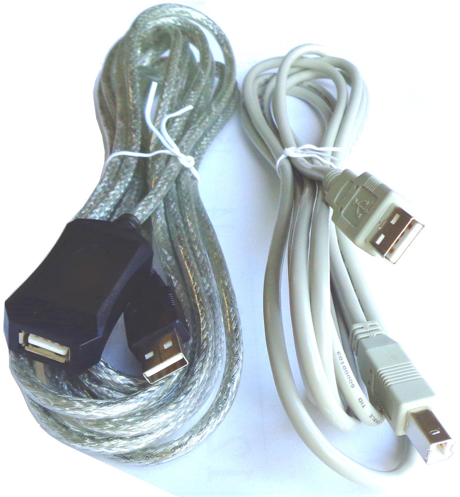 USB2.0 10' (約3m) ケーブルと USB2.0 5m 延長ケーブルのセット