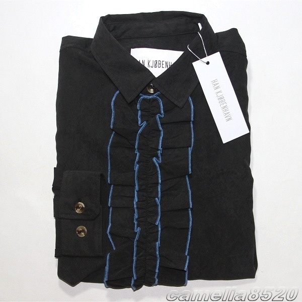 HAN KJOBENHAVN ハン コペンハーゲン タキシード シャツ ドレスシャツ 黒 ブラック EU M サイズ L 未使用 展示品