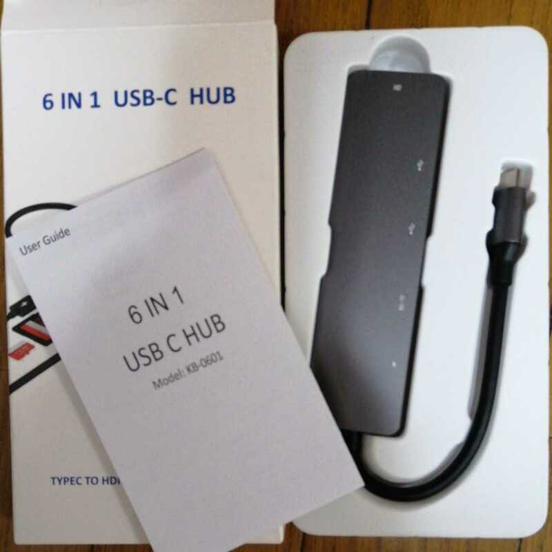 美品　6 in 1 USB C HUB TYPEC SD マルチ　変換　カードリーダー　普通郵便可 送料格安 同梱可