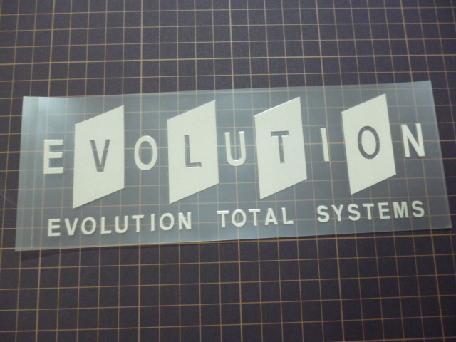純正品 EVOLUTION TOTAL SYSTEMS ステッカー (切り文字/転写/200×68mm) エボリューション VIP カー