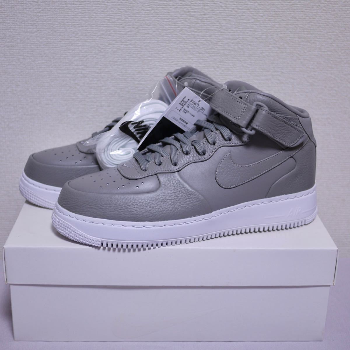 2015 新品 Dead Stock NIKE AIR FORCE 1 MID US11 29cm ナイキ エア フォース ミッド LIGHT CHACOAL GREY グレー NIKELAB 3M 819677-001