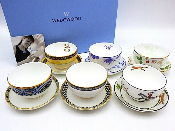 WEDGWOOD ウェッジウッド ジャパニーズ ティーカップ＆ソーサーセット 6客 プチトレイ シリーズ色々 湯呑み 食器 箱付き
