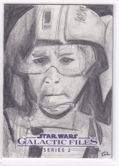 【1of1 スケッチカード】Topps Sketch スターウォーズ　直筆イラスト　サイン　STAR WARS GALACTIC FILES SERIES2