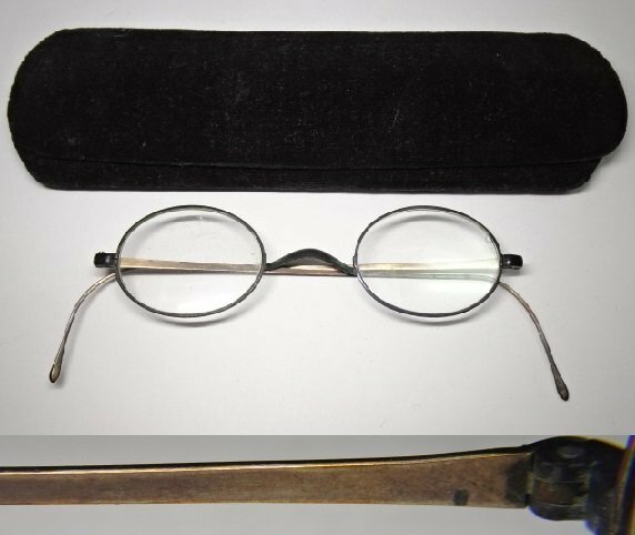 丸眼鏡 一山式 裏はお洒落な赤銅色 ビンテージ 当時物 レターパックプラス可 0218U2G