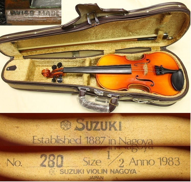弓スイス製 SUZUKI No.280 1/2 鈴木バイオリン 運賃着払 0420R5r