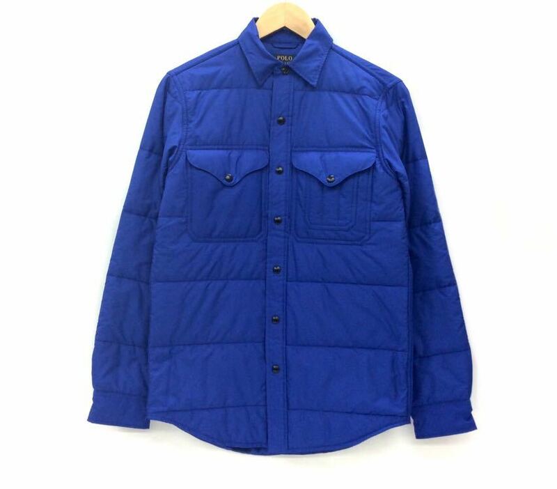ポロ ラルフローレン 中綿 シャツジャケット FC0227 メンズ XSサイズ ブルー ナイロン キルティング Polo RALPH LAUREN
