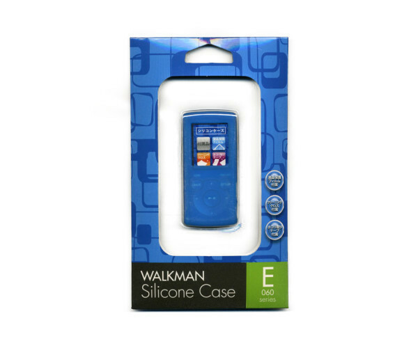 イーサプライズ　Walkmanウォークマン E060シリーズ用 シリコン ケース ブルー（液晶保護フィルム、クロス、）