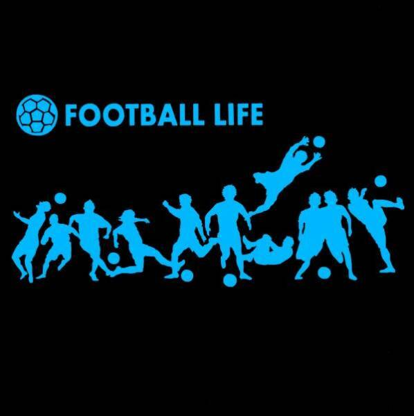 ★千円以上送料0★(20cm)【FOOTBALL LIFE】　フットサル・サッカー・フットボール・カー・車ステッカーDC1