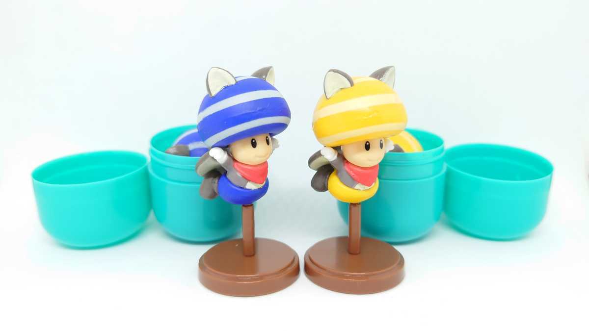 チョコエッグ New スーパーマリオブラザーズ U ムササビきいろキノピオ あおキノピオ フィギュア Nintendo mario Kinopio 黄色 青 任天堂