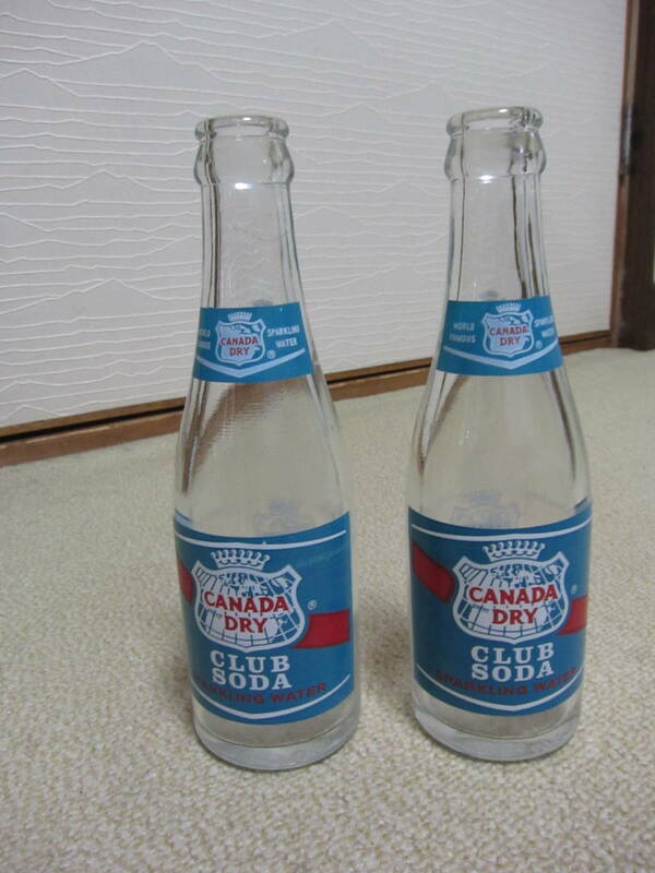 CANADA DRY CLUB SODA クラブソーダ SPARKLING WATER 207ｍｌ 空き瓶 2本
