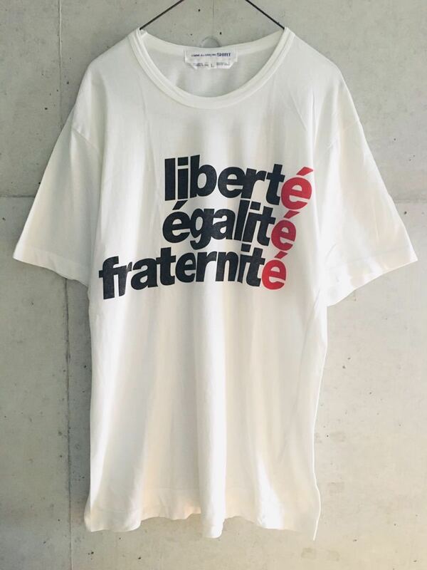 【★激希少★アーカイブ★メンズL★送料無料！】コムデギャルソンシャツ Liberte Egalite Fraternite Tシャツ COMME des GARCONS SHIRT