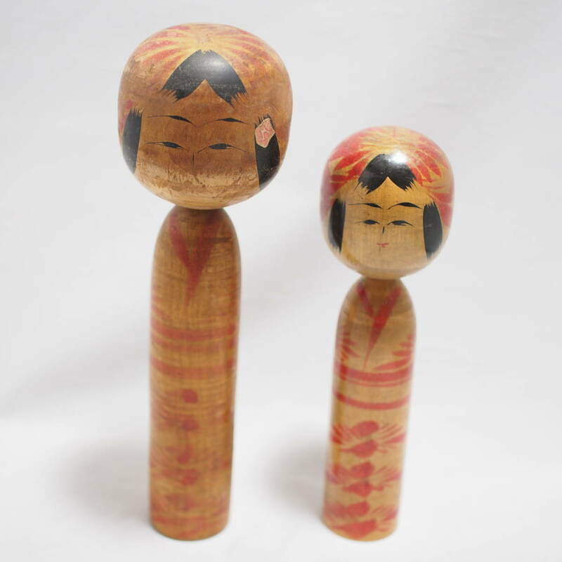 こけし　昭和レトロ　我妻吉助　工人　遠刈田系　 伝統工芸品 郷土玩具 民芸品 お土産品 置物 飾り物 アンティーク 　kokesi　doll　現状品