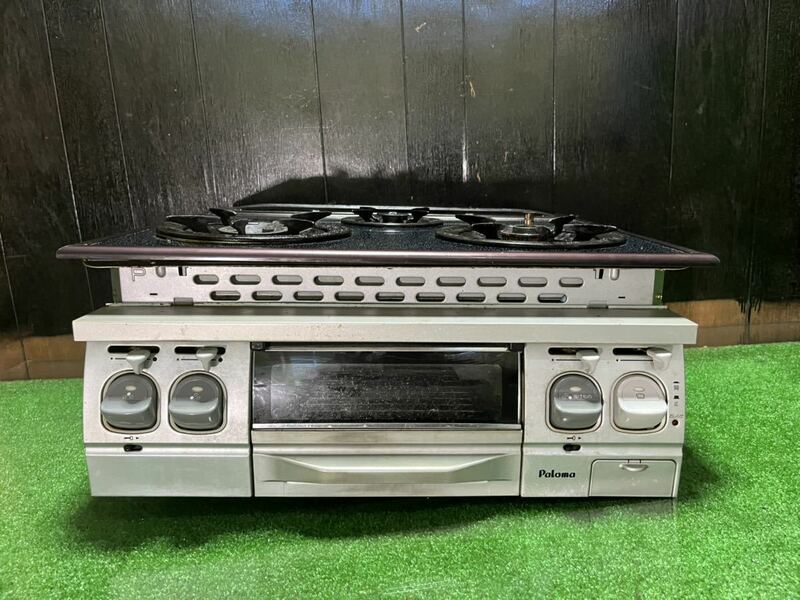 （中古品）Paloma PKD-61SGV-1L ビルドイン グリル付　ガスコンロ 3口 都市ガス、2006年製。(1/04)