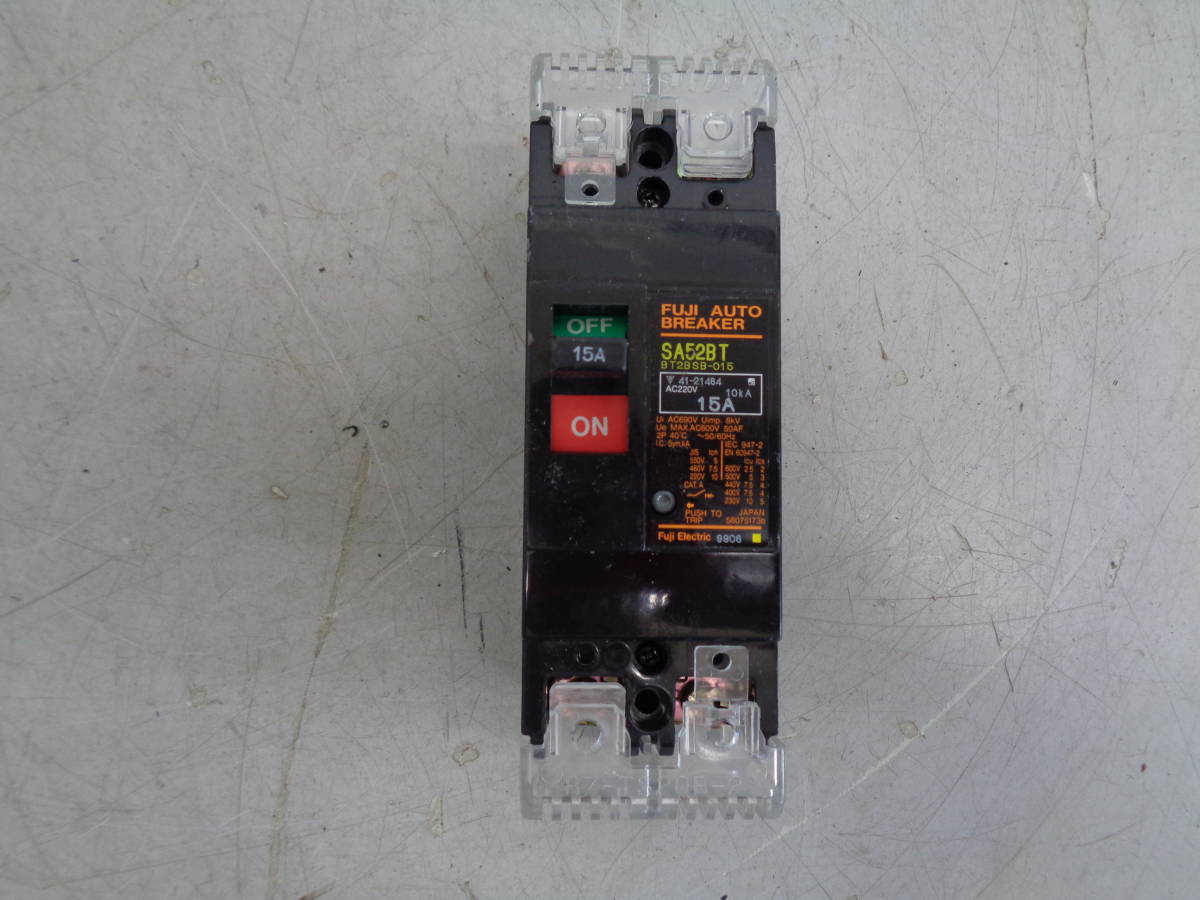MK4316 FUJI ELECTRIC 220VAC 15A 2 POLE CIRCUIT BREAKER, SA52BT