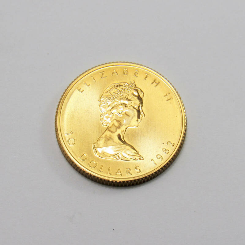 【未使用品】メイプルリーフコイン(金貨)/1/4oz/10 dollars/CANADA 1982