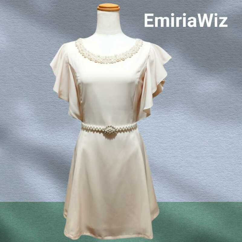 美品 EmiriaWiz エミリアウィズ 袖フリル パーティードレス ドレス ワンピース 結婚式