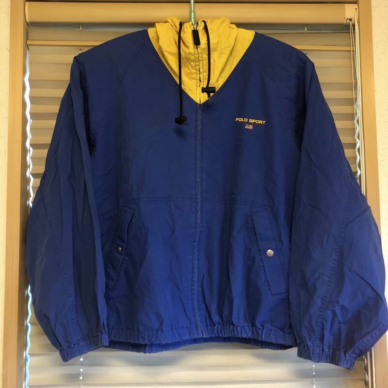 M Polo Sport Ralph Lauren jacket カラーブロック ジャケット stadium p wing cap sport rlx rrl country 1992 1993 イエロー ネイビー