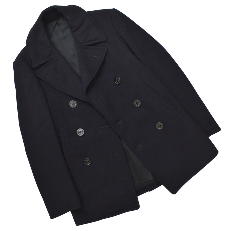 50s vintage U.S.NAVY NAVAL CLOTHING FACTORY Pコート USN ステンシル入り ポケット裏コーデュロイ size.34 30s 40s