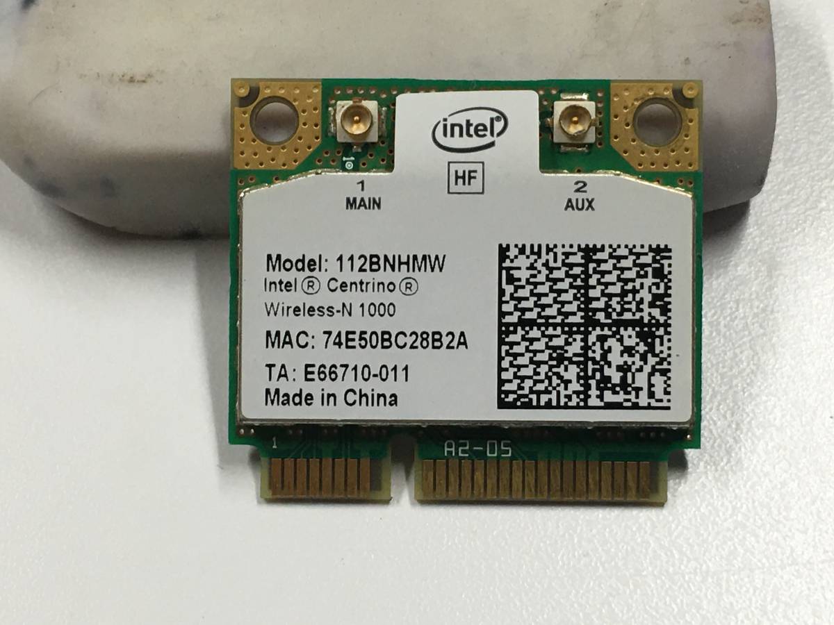 B1295)TOSHIBA D731/T7ERK(PD731T7EBFRK) 用Intel 112BNHMW 無線LANカード 中古動作品