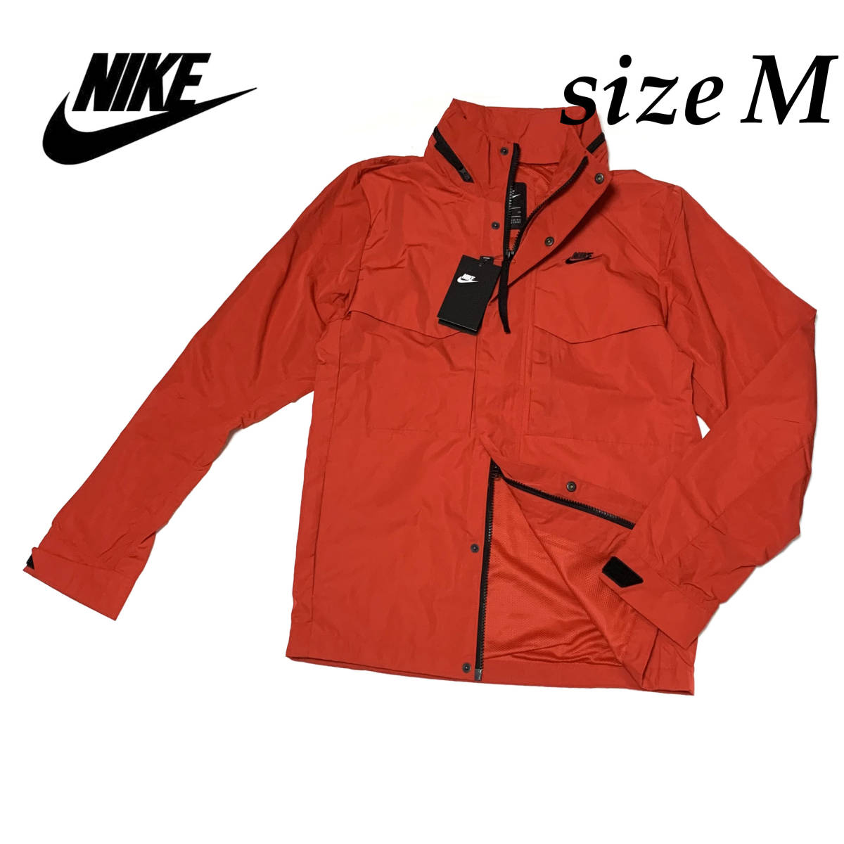 新品 定価18700円 Mサイズ ナイキ フィールド フーディ ジャケット 　レッド ナイロン NIKE フーディー スポーツ ウェア CZ9880-657　赤
