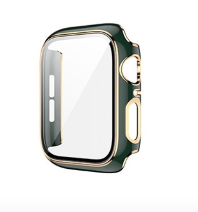 【アップルウォッチカバー/グリーン×ゴールド/40mm用】フルカバーケース 1個 Apple Watch 全面保護 耐衝撃 Series5 Series4 Series6 SE