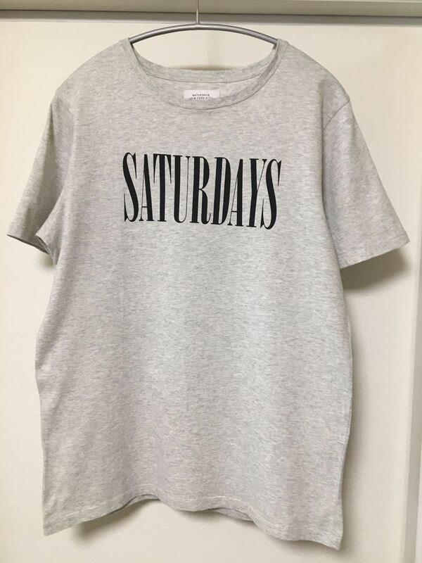 ◆【人気】Saturdays NYC サタデーズニューヨーク/Saturdays Condensed T-Shirt 霜降りGLAY S size