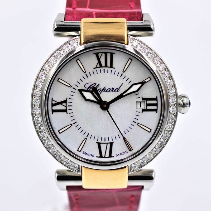 【ショパール】 腕時計　インペリアーレ　ダイヤベゼル　シェル　388541-6003　SS×PG　クォーツ　中古品