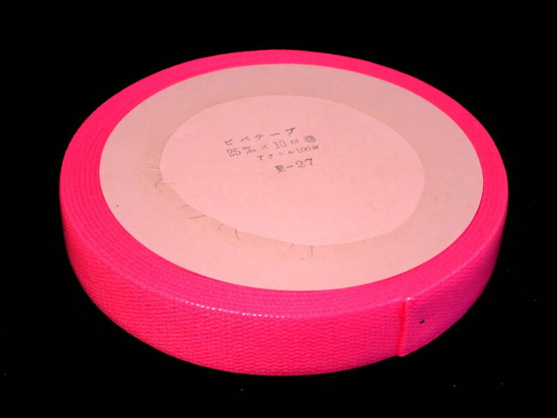 ◆手芸　アクリルカラーテープ◇25m/mx10m巻◆蛍光ピンク◆