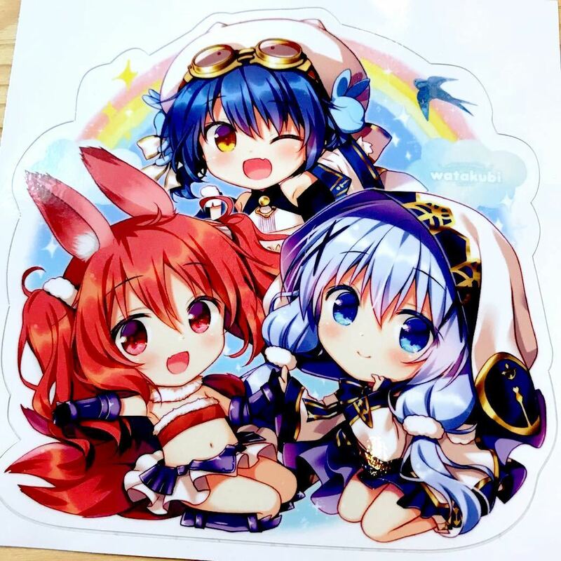 【送料無料】 ご注文はうさぎですか? ごちうさ チノ メグ マヤ チマメ隊　ステッカー 10×9.5cm