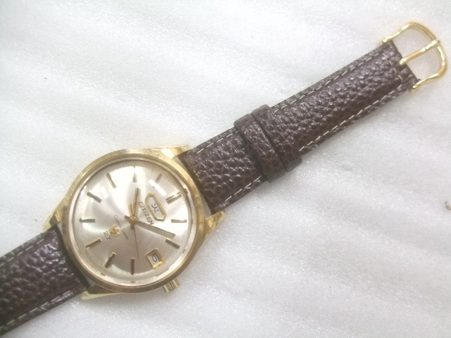 1976年モデルシチズンクリスタルセブン27石腕時計純正ガラス交換済　S555