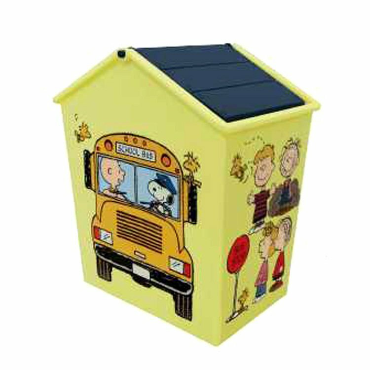 スヌーピー　ハウス型　ミニ ダストボックス　（ブルー×クリーム）　ゴミ箱　小物入れ