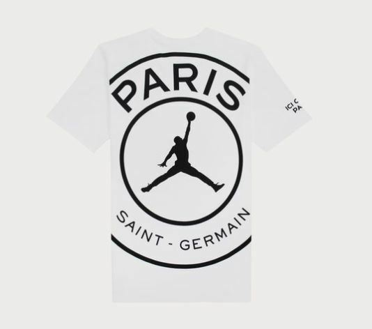 [※期間限定値下げ!]【新品・即決】NIKE JORDAN×PSG バックロゴTシャツ XS 白ジョーダンParisSaint-GermainパリサンジェルマンTeeナイキ