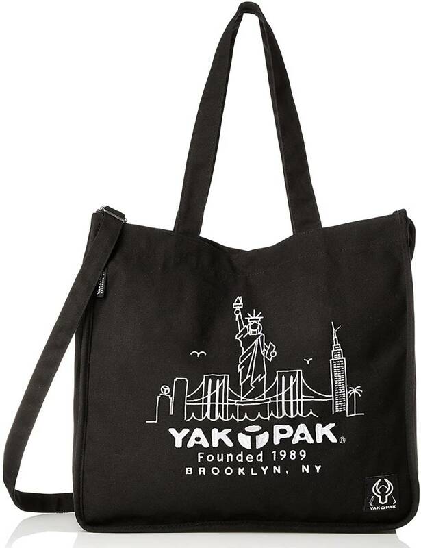 2020 人気商品 YAKPAK ヤックパック トートバッグ ショルダーバッグ 2WAY BLACK キャンバス フロント刺繍 自由の女神※未開封品/品タグ付き