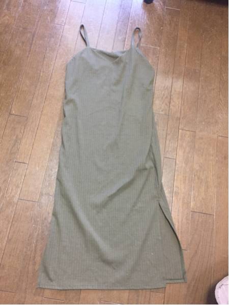 vis タンクワンピース キャミワンピース タンクトップ カーキ フリーサイズ