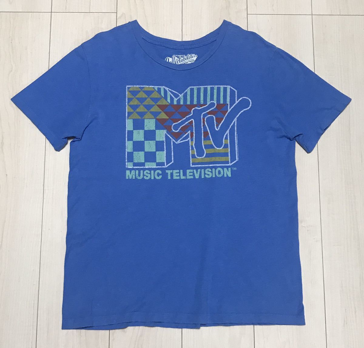 Mtv 半袖 Tシャツ 【 ブルー / 青 / M 】 MUSIC TELEVISION　80年代　レトロ　MTV