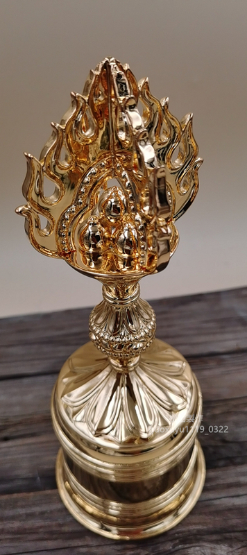 「密教法具 寺院用仏具」 極上品 寶珠鈴 真鍮製磨き仕上げ 25cm