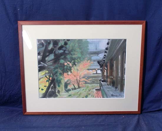 489760 水彩 三宅輝夫 作 「京の雨」画家・風景画