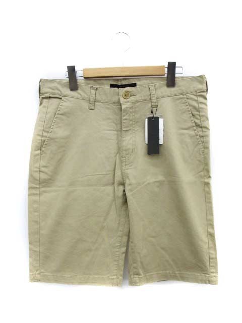 ∞ イーブス YEVS パンツ ハーフ ショート チノ コットン L ベージュ メンズ 未使用 □G8
